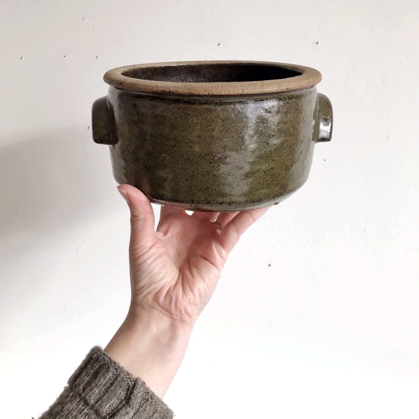 Heavy Vintage Pottery Crock / Planter