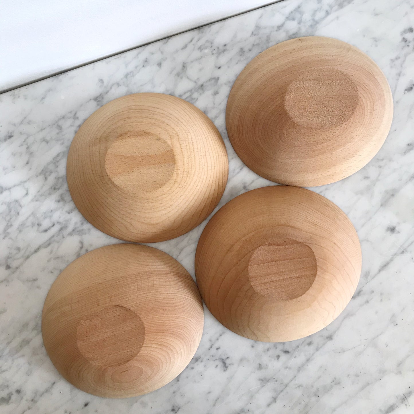 Set of 4 Vintage Wooden Bowls