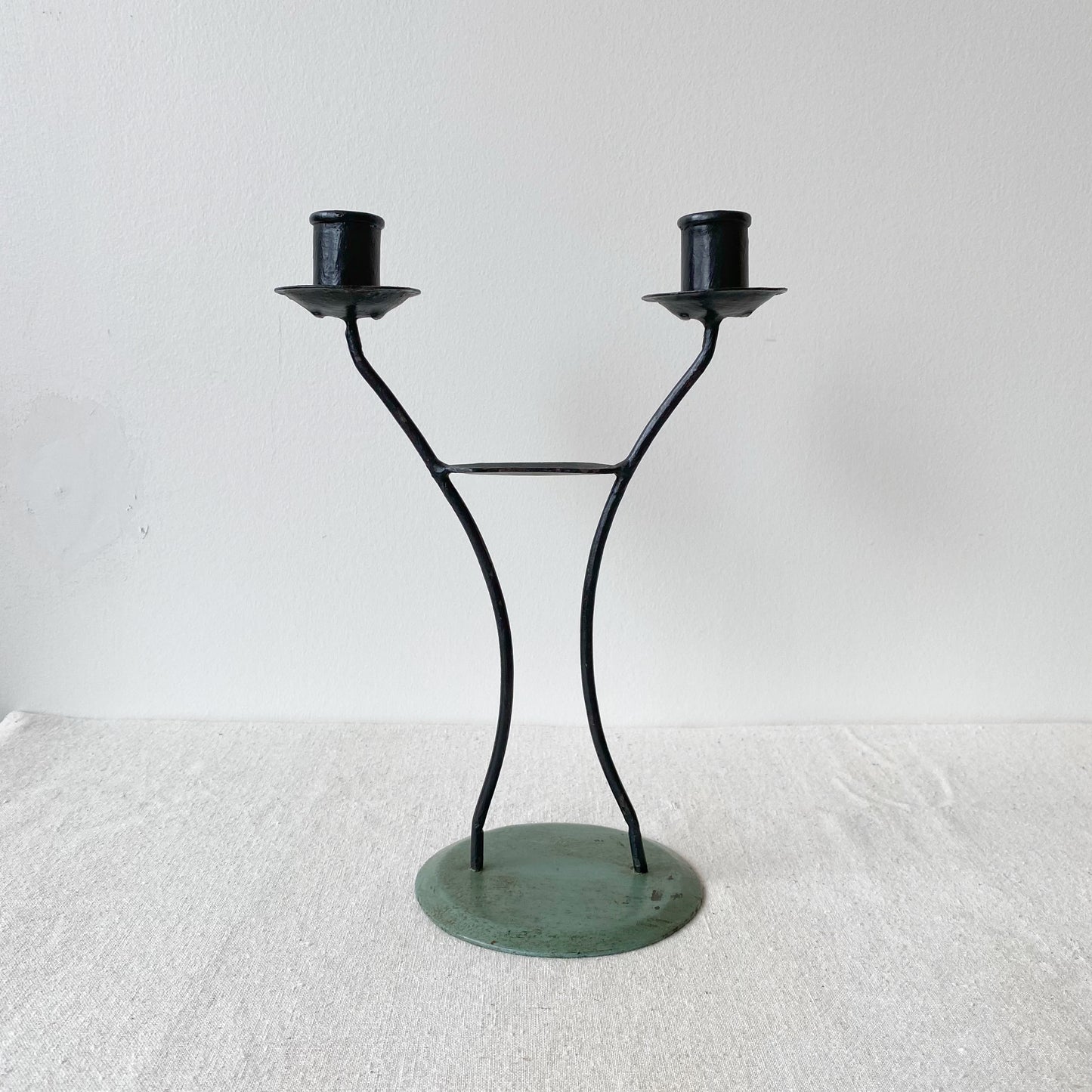 Vintage Handcrafted Candleholder Duo