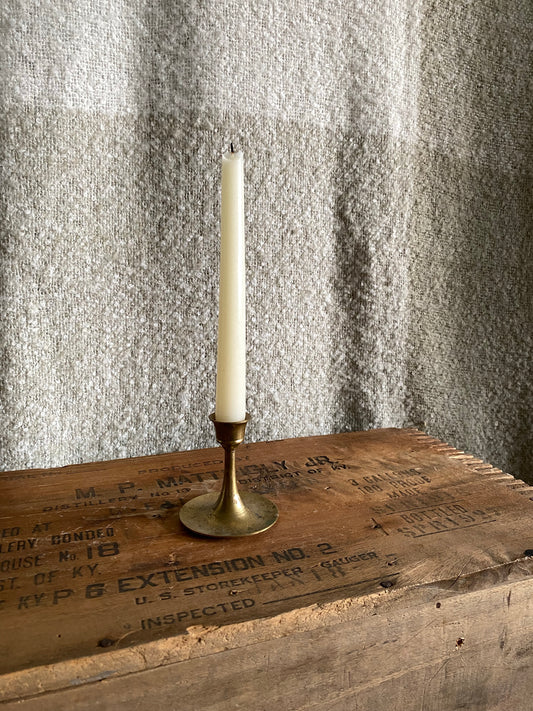 Small MCM Slender Brass Candlestick Holder
