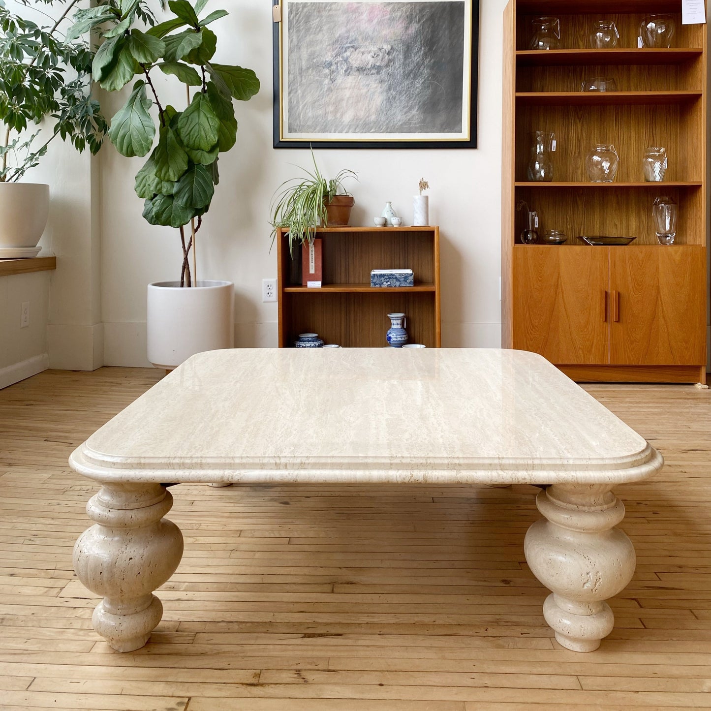 Vintage Travertine Coffee Table, Italy