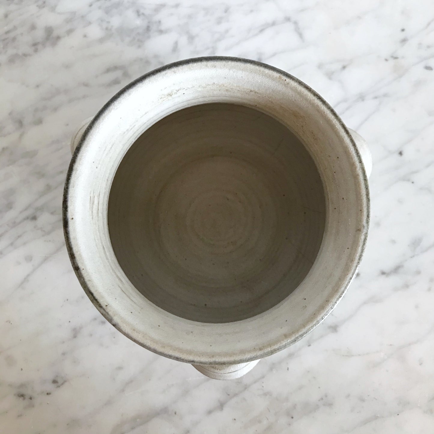 Vintage Pottery Vessel with Waves