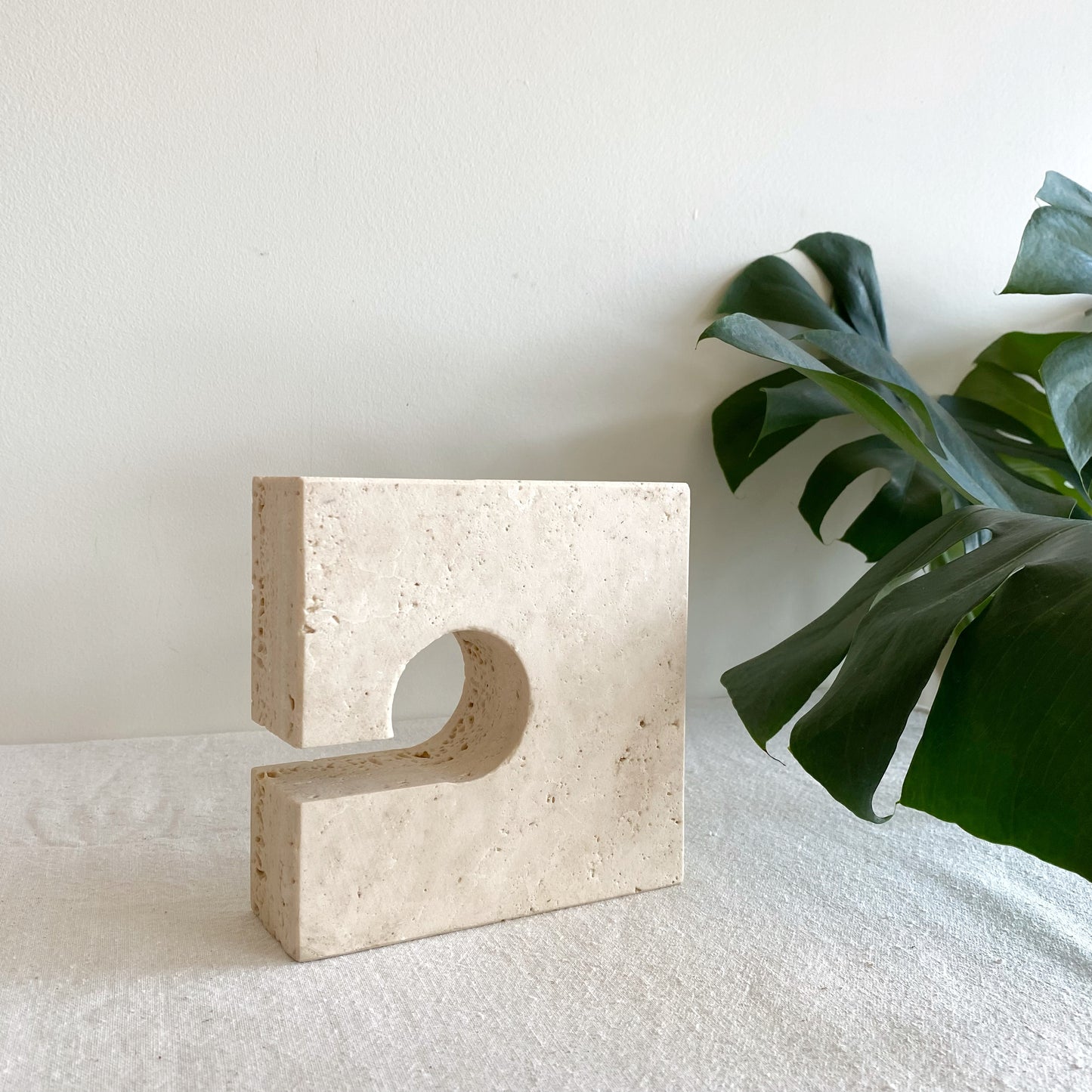 Vintage Travertine Stone Bookend