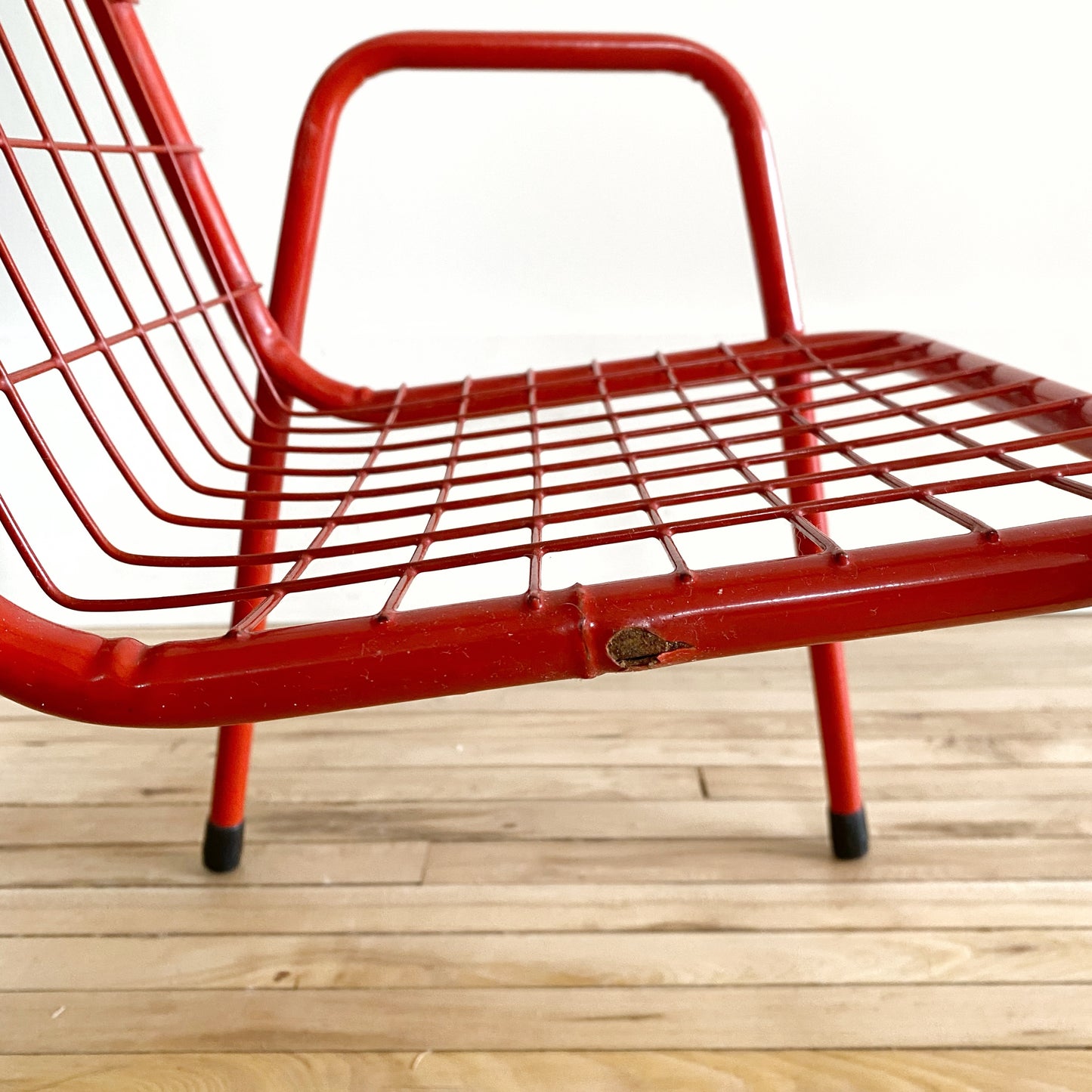 Child’s Vintage Red Metal Chair
