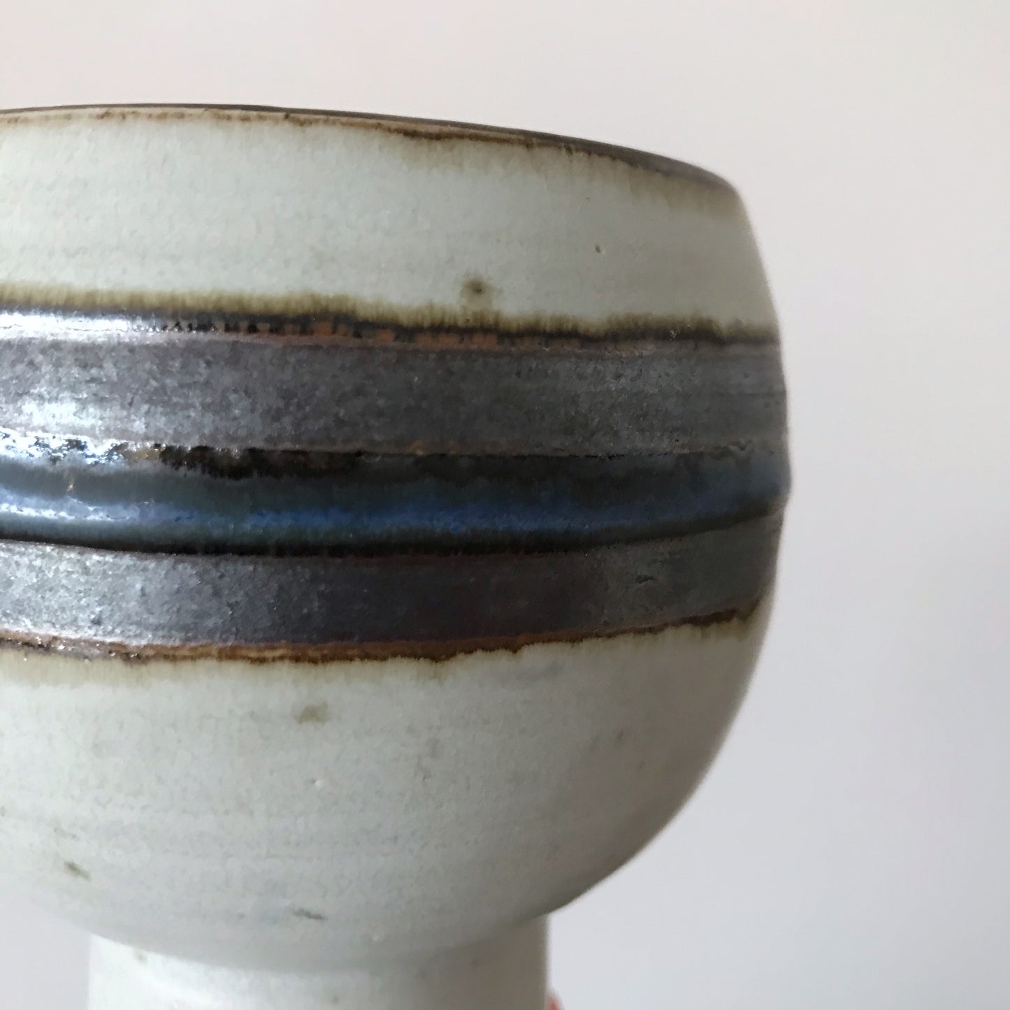 Vintage Pottery Goblet with Stripe