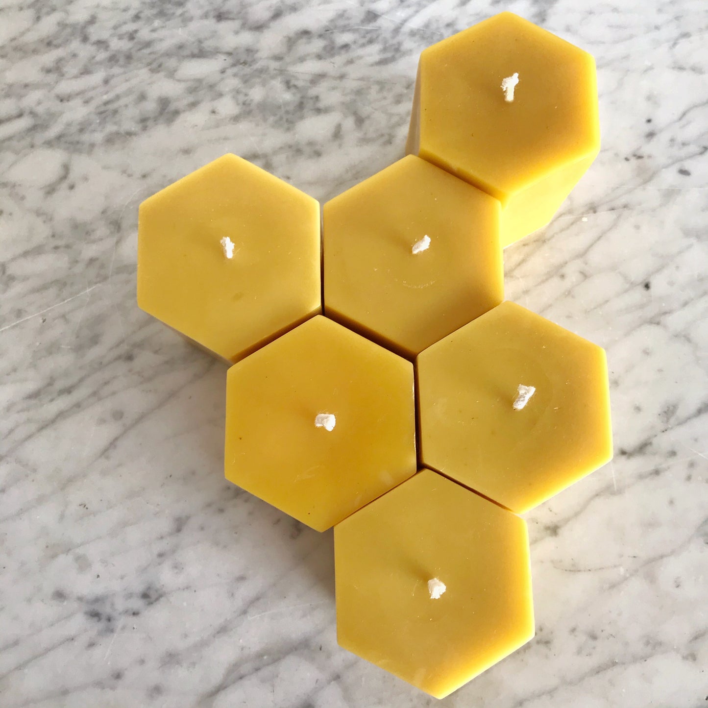 Beeswax Pillar, Hexagon