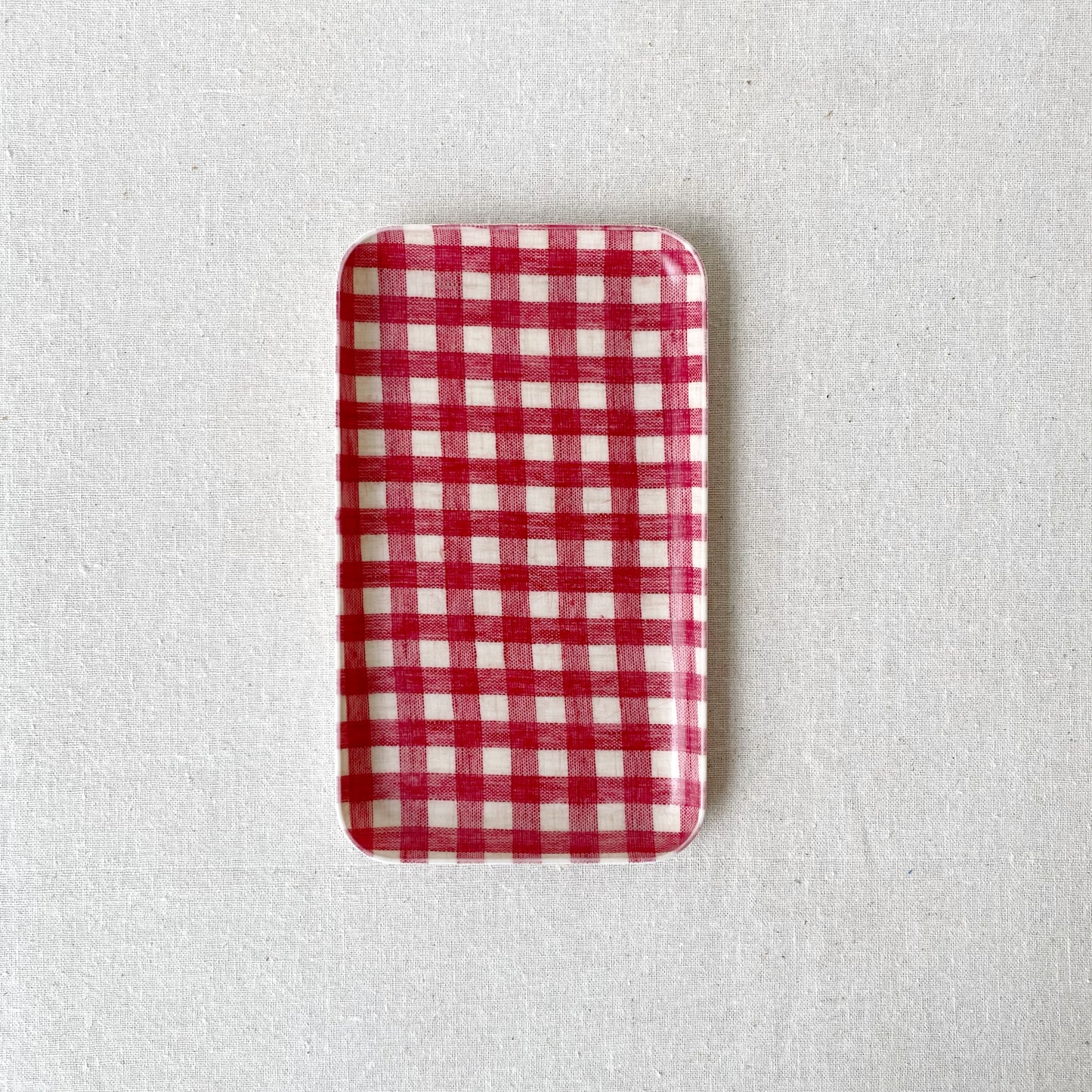 Linen Tray: Red + White (Choose Size)