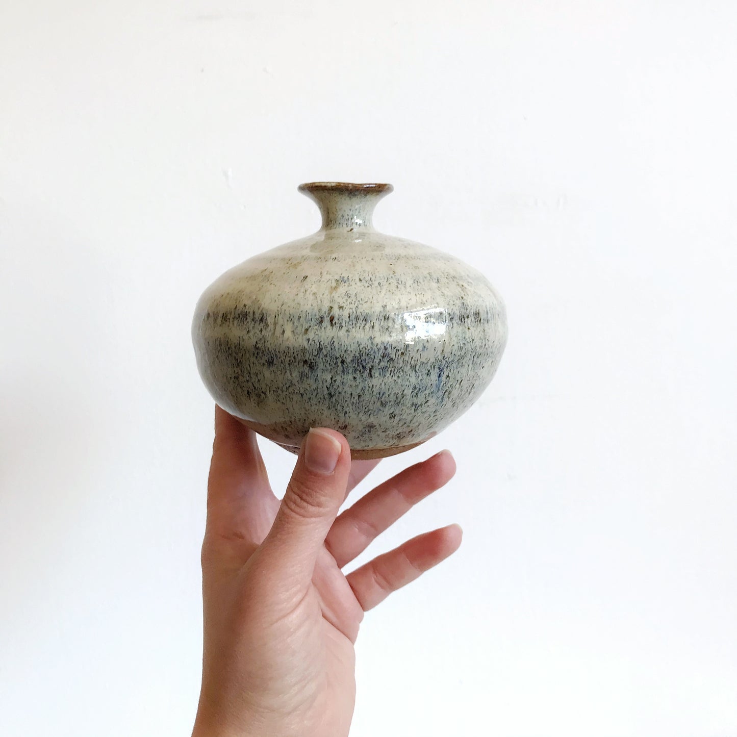 Round Vintage Pottery Vase
