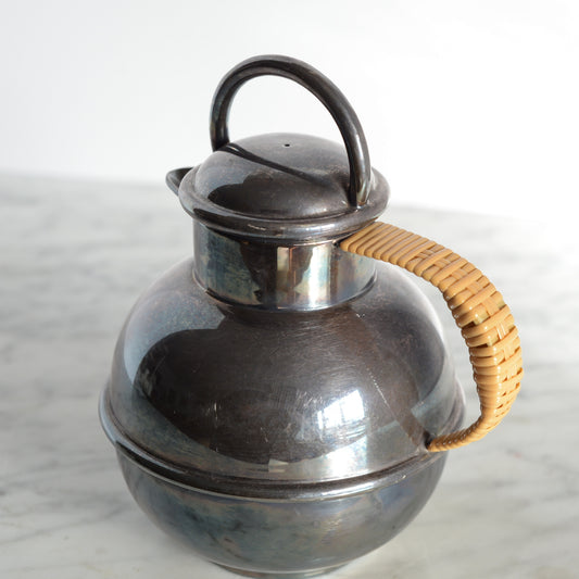 Vintage Silver Teapot with Wrapped Handle