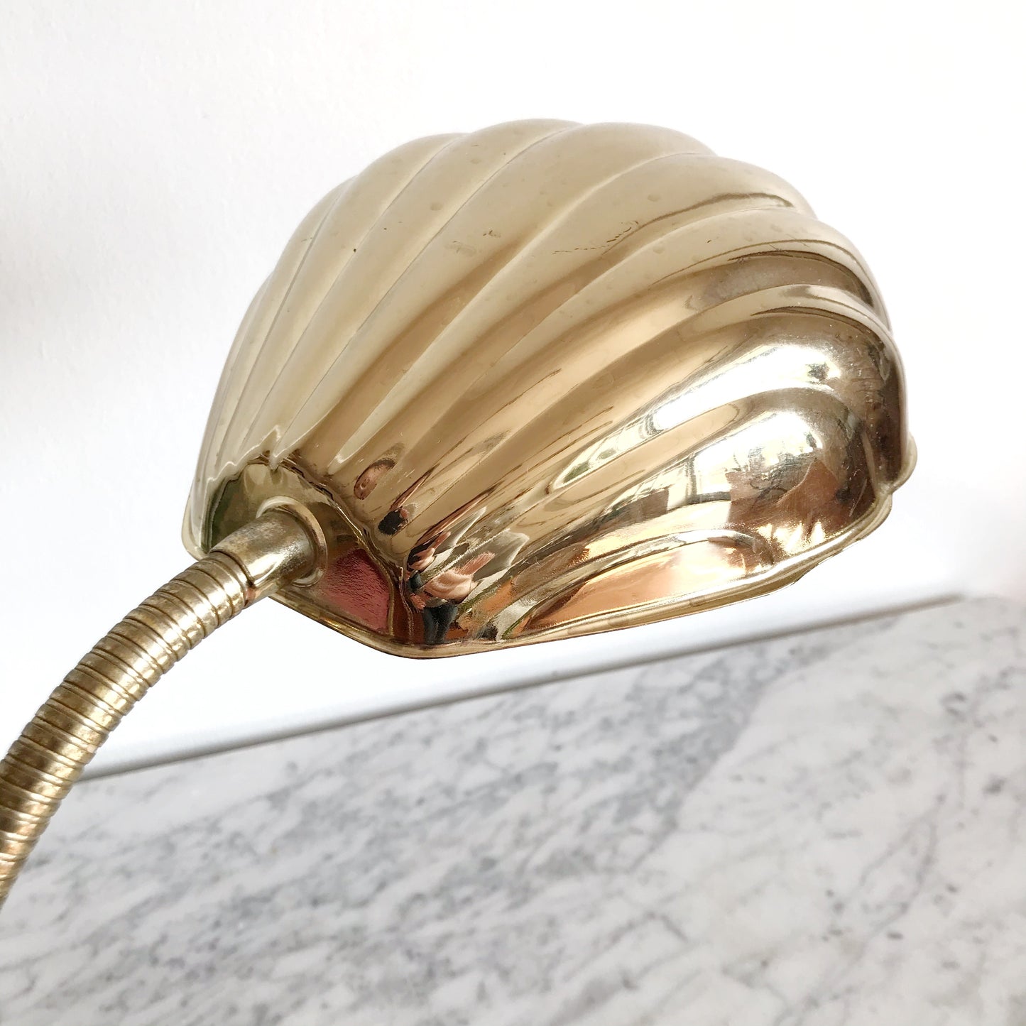 Vintage Brass Seashell Desk Lamp