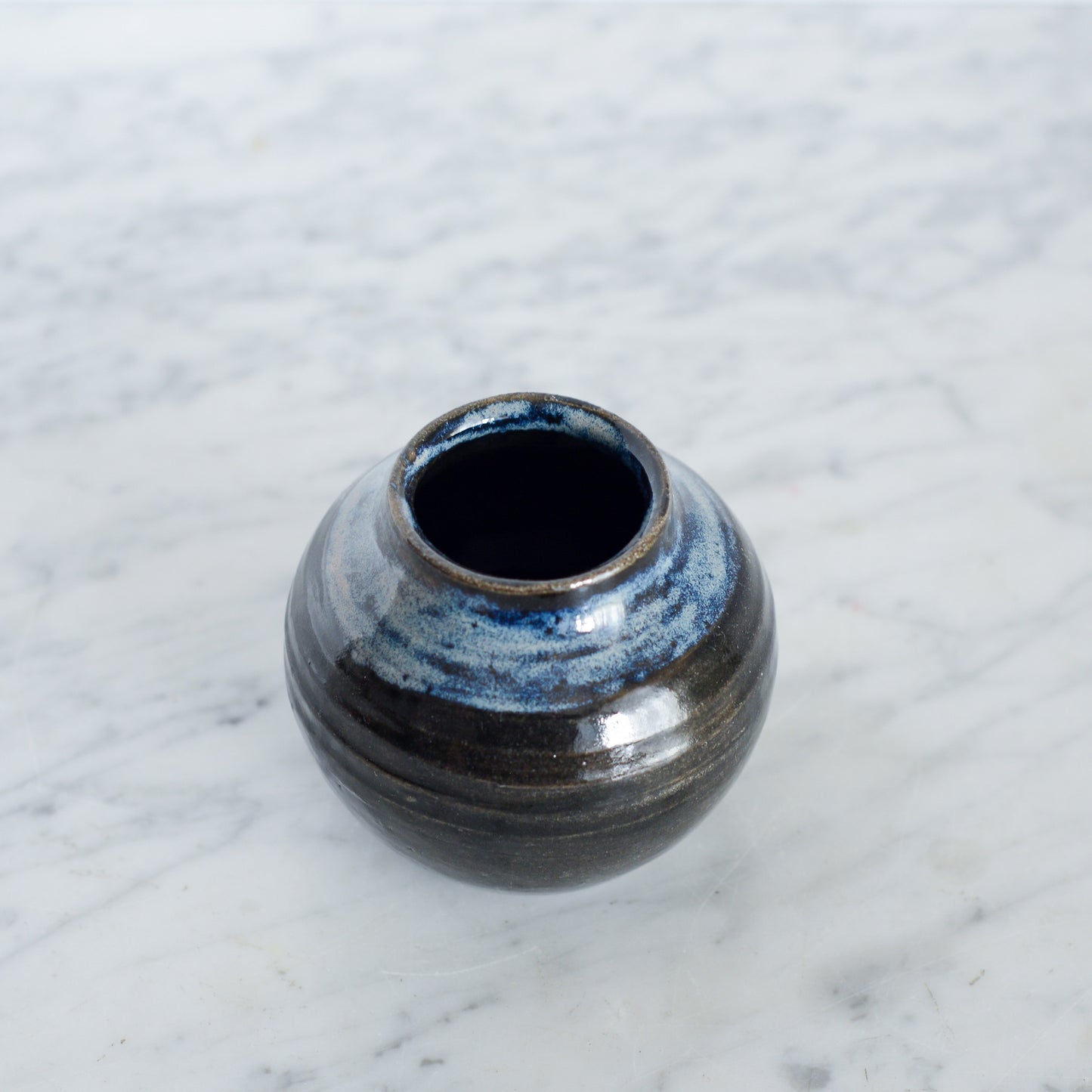 Handcrafted Stoneware Vase, Midnight Blue