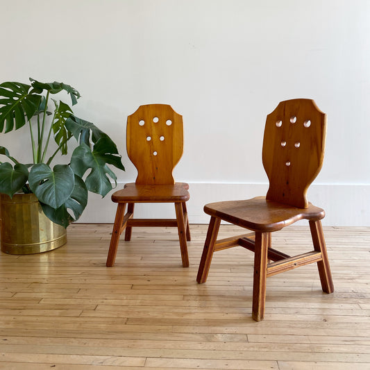 Pair of Vintage Handcrafted Children’s Chairs