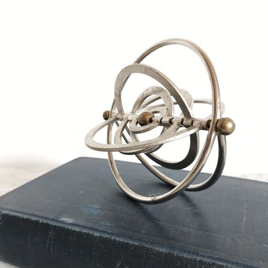 Vintage Spinning Metal Galaxy Orb Object