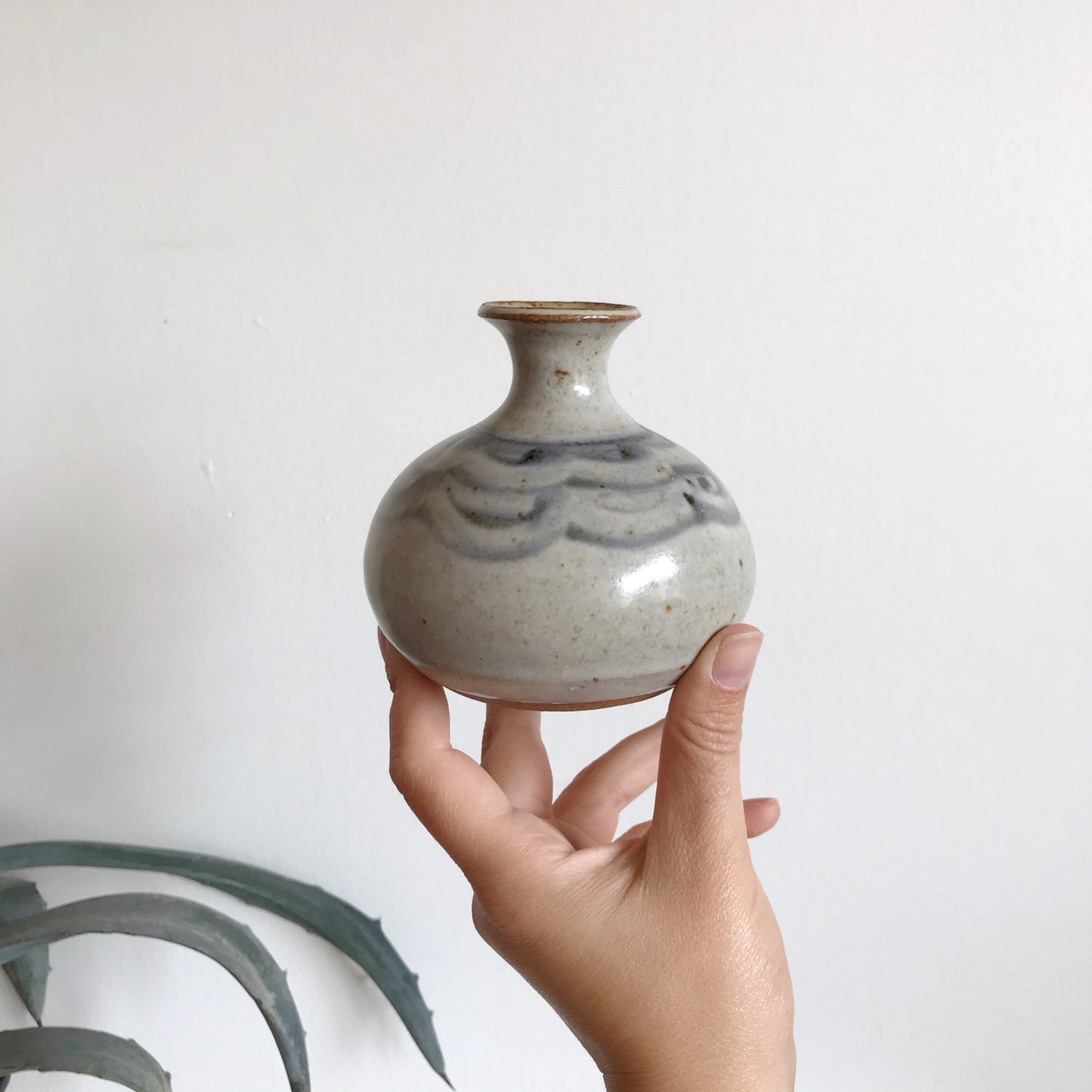 Vintage Blue Wave Pottery Vase