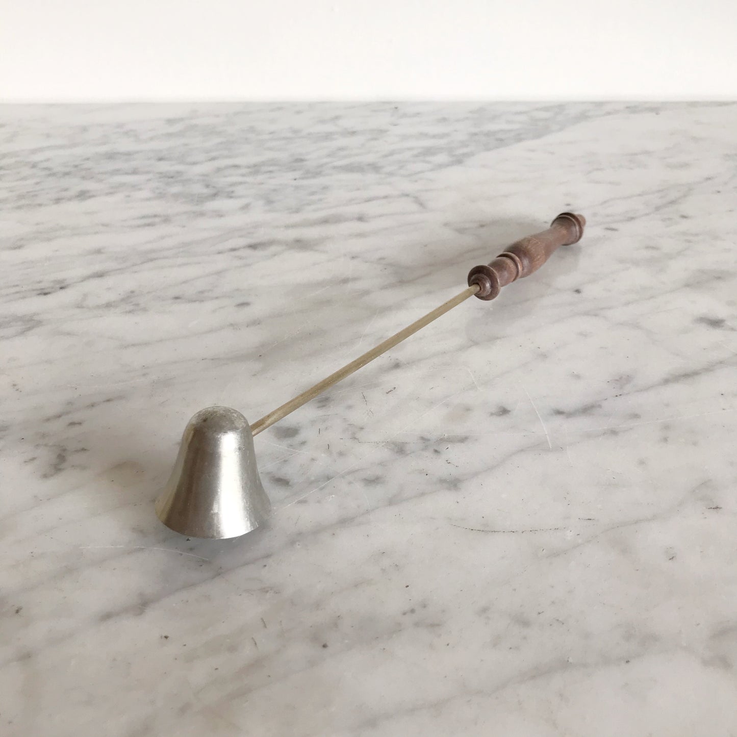 Vintage Silver & Wood Candle Snuffer