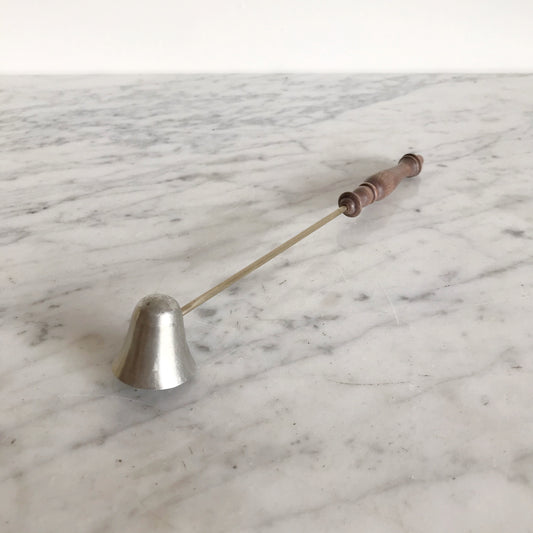 Vintage Silver & Wood Candle Snuffer