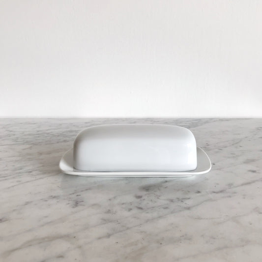 Classic White Ceramic Butter Dish