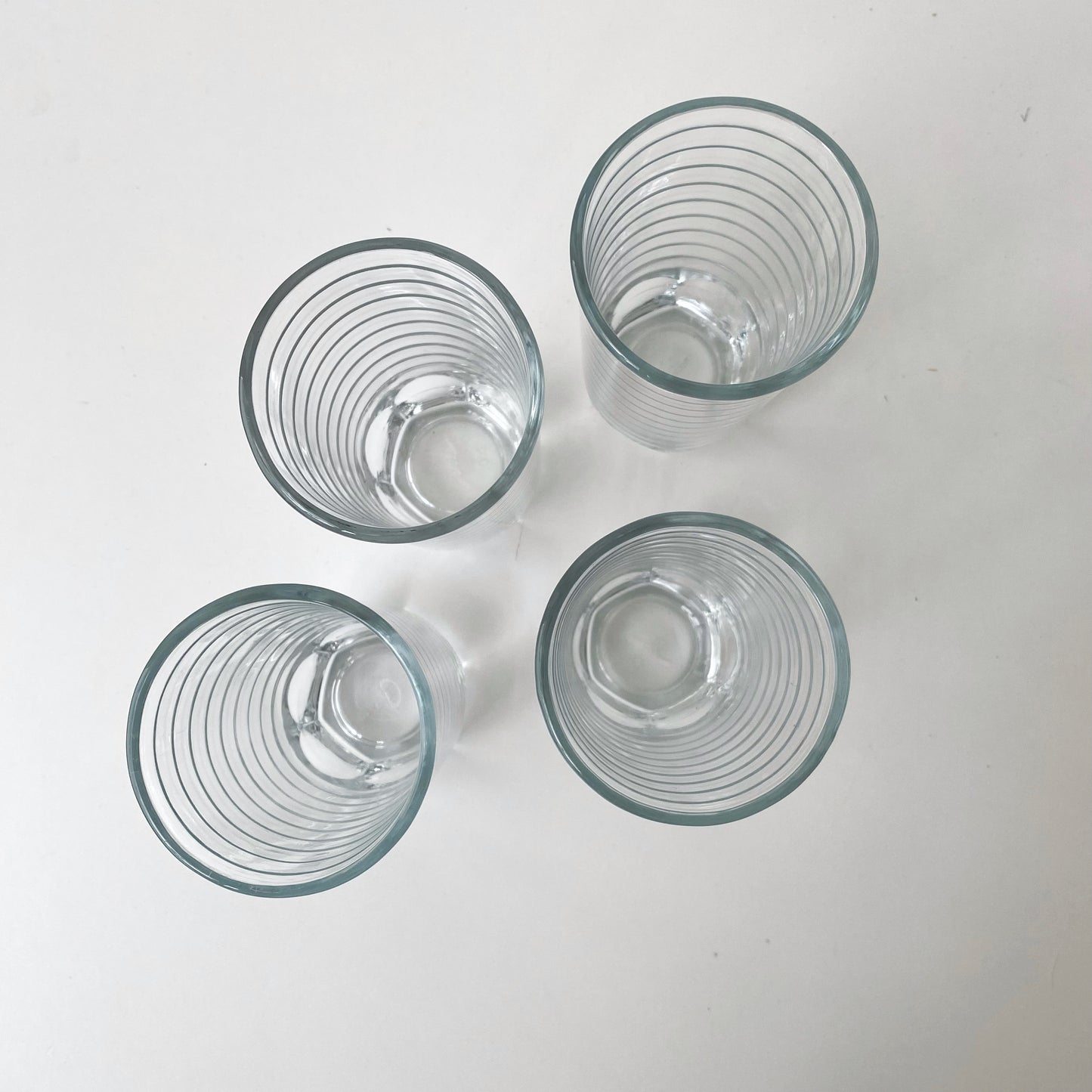 Set of 4 Vintage Striped Water Glasses