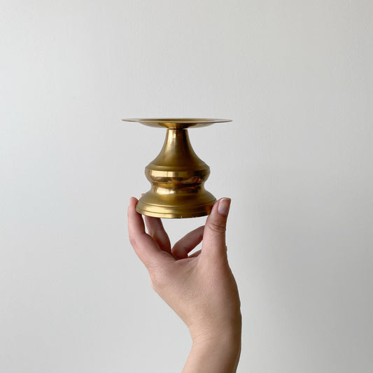 Vintage Brass Pillar Candle Holder