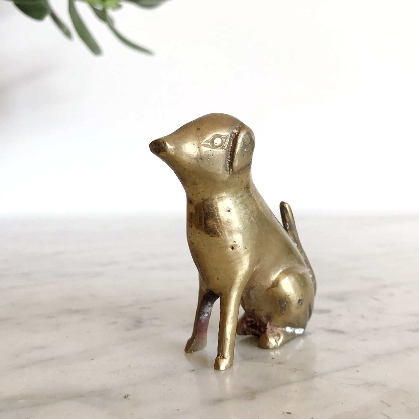 Cutest Vintage Brass Dog Figurine