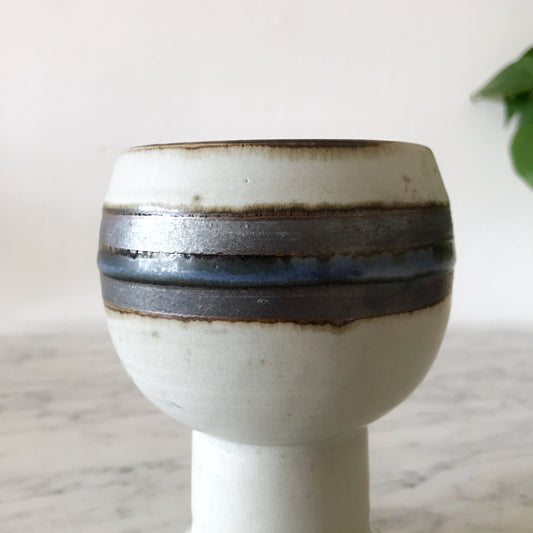 Vintage Pottery Goblet with Stripe