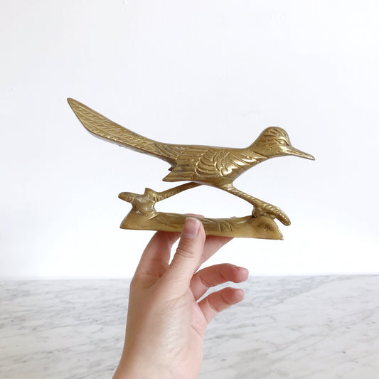 Vintage Brass Roadrunner Figure