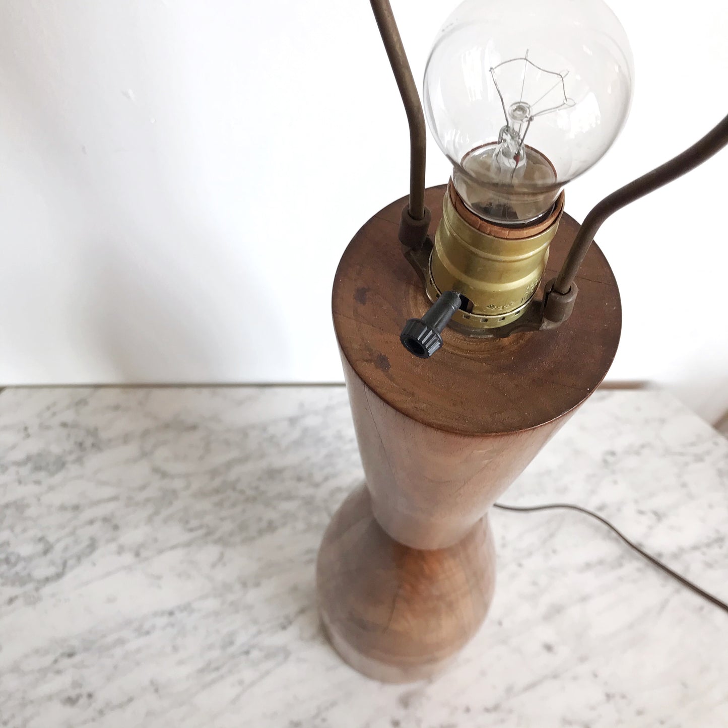 XL Vintage Mid-Century Turned Wood Lamp