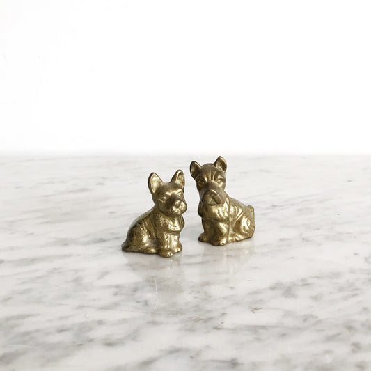 Pair of Vintage Brass Scotty Dogs