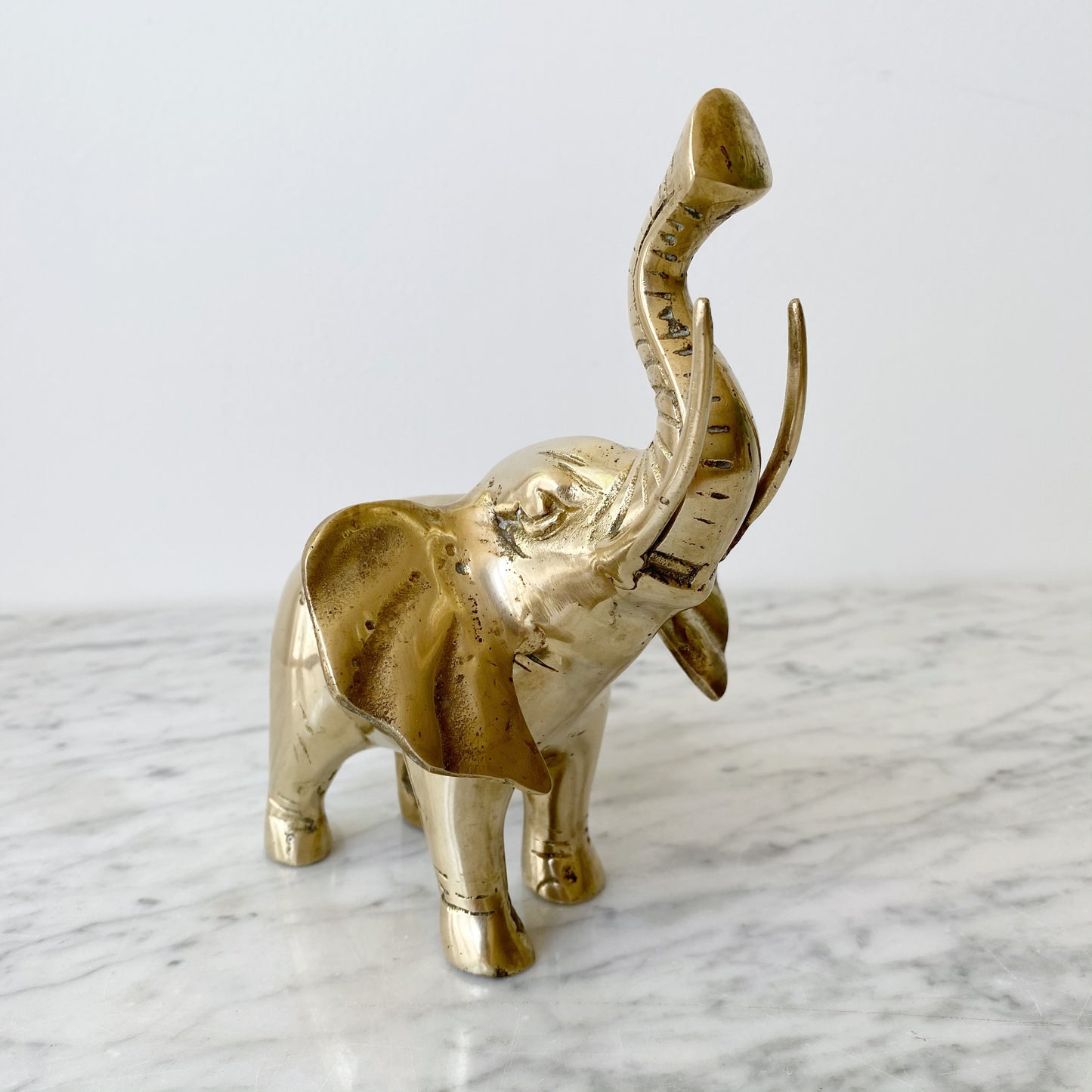 Large Vintage Brass Elephant, 7”
