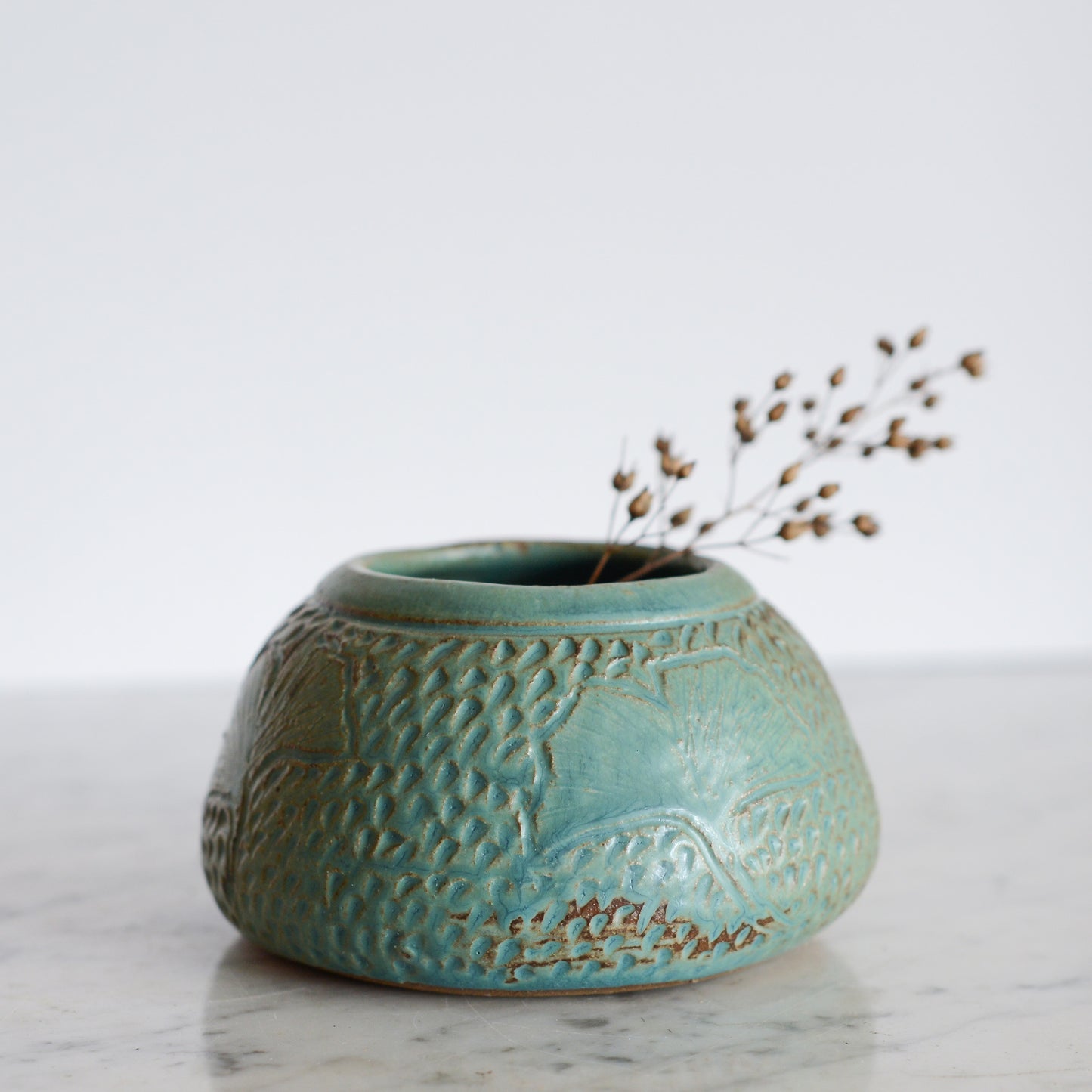 Handcrafted Ginkgo Pottery Vase