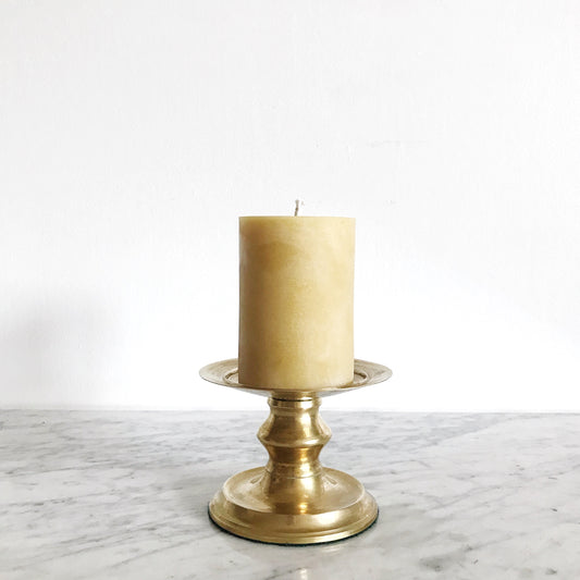 Large Brass Pillar Candle Holder