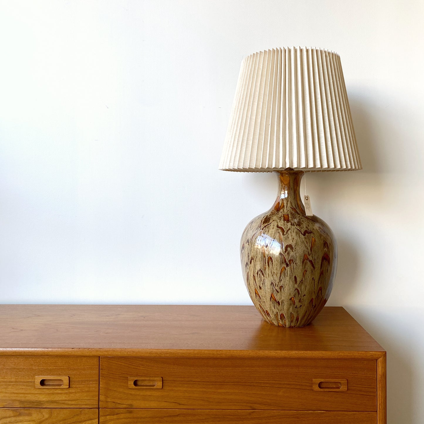 Oversized Vintage Ceramic Drip Glaze Table Lamp