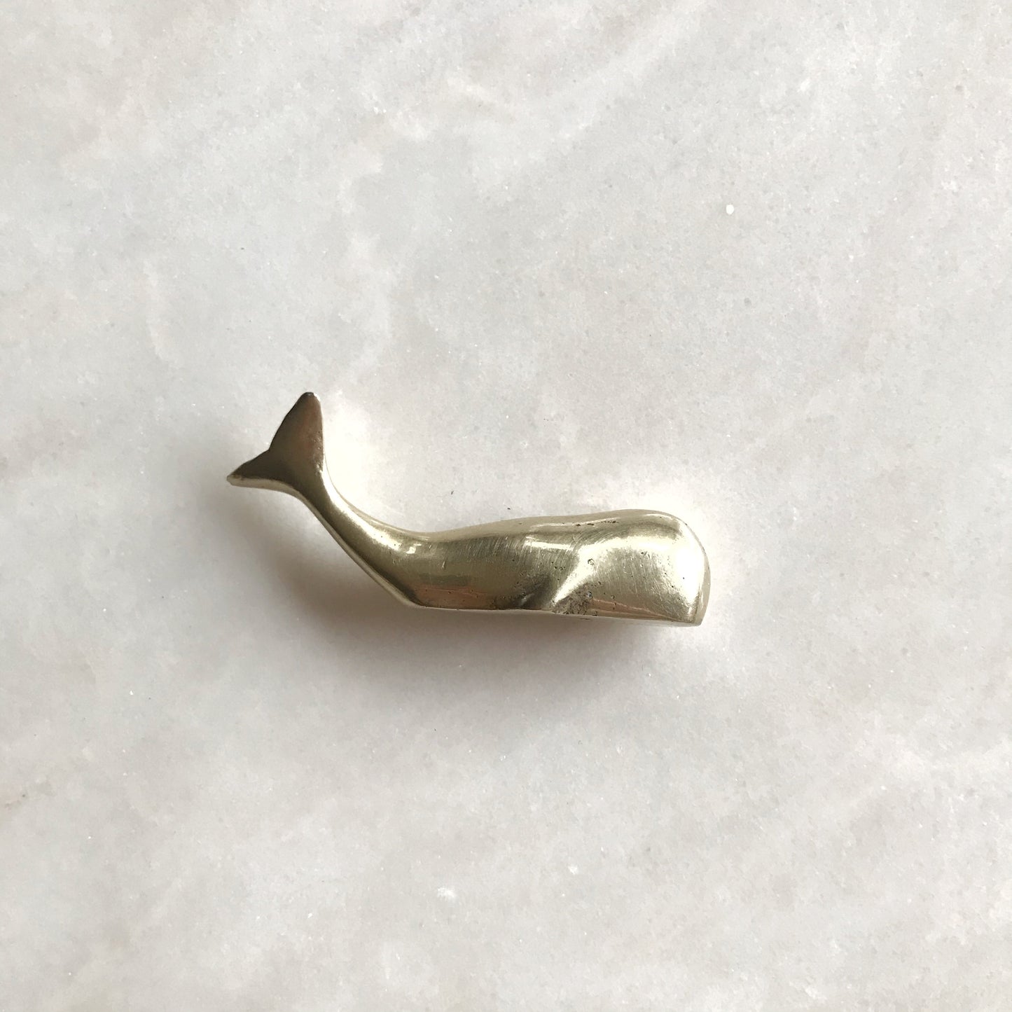 Petite Vintage Solid Brass Whale