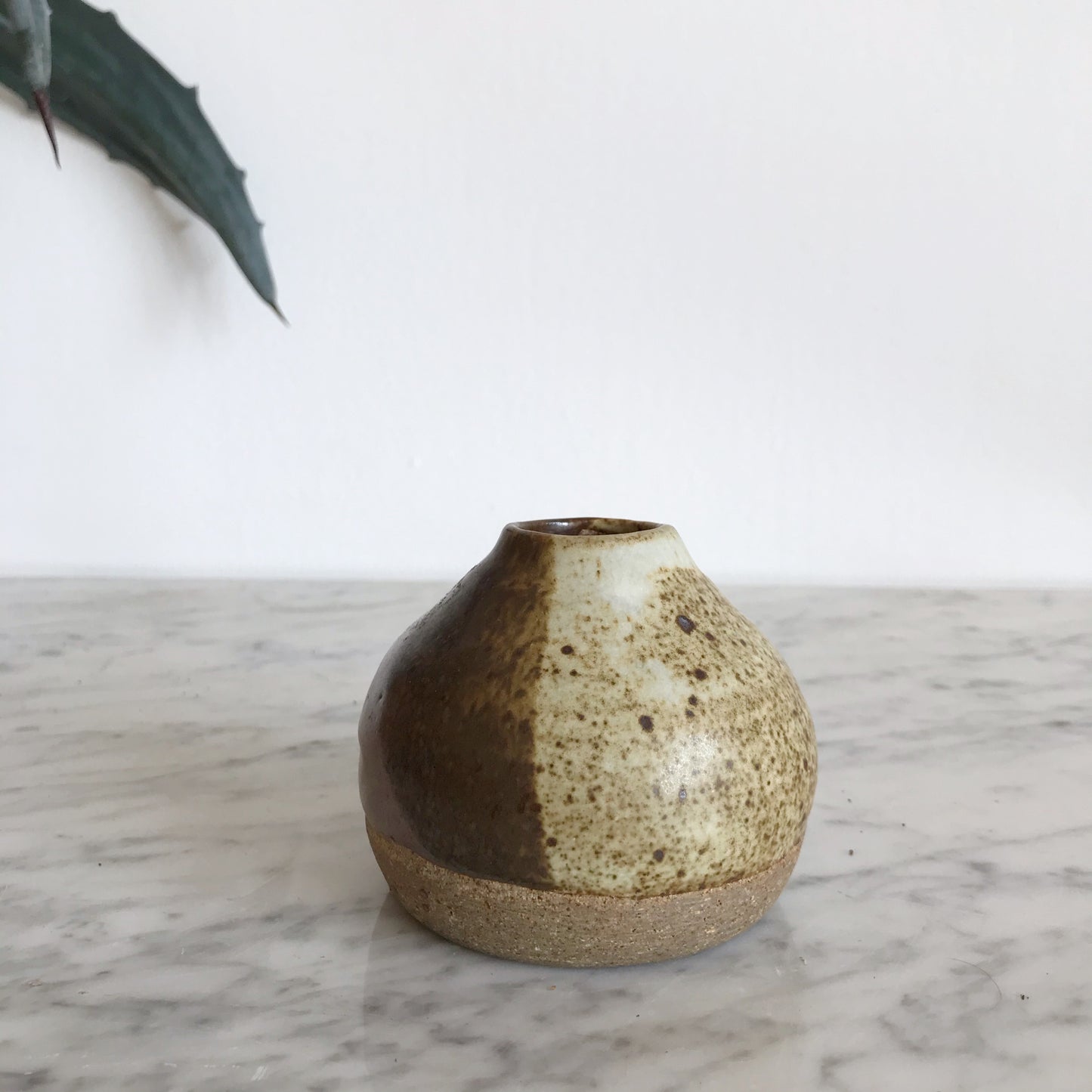 Small Dipped Stoneware Vase, Browns