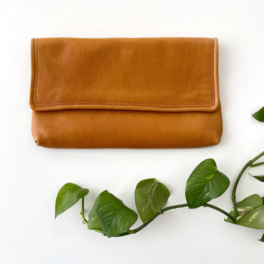 Vintage 1970’s Leather Folding Clutch Purse