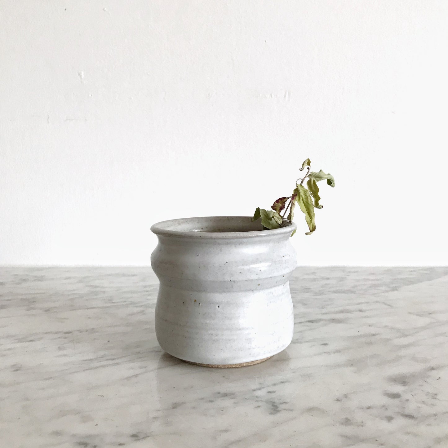 Hand-Built Stoneware Container, Soft Gray