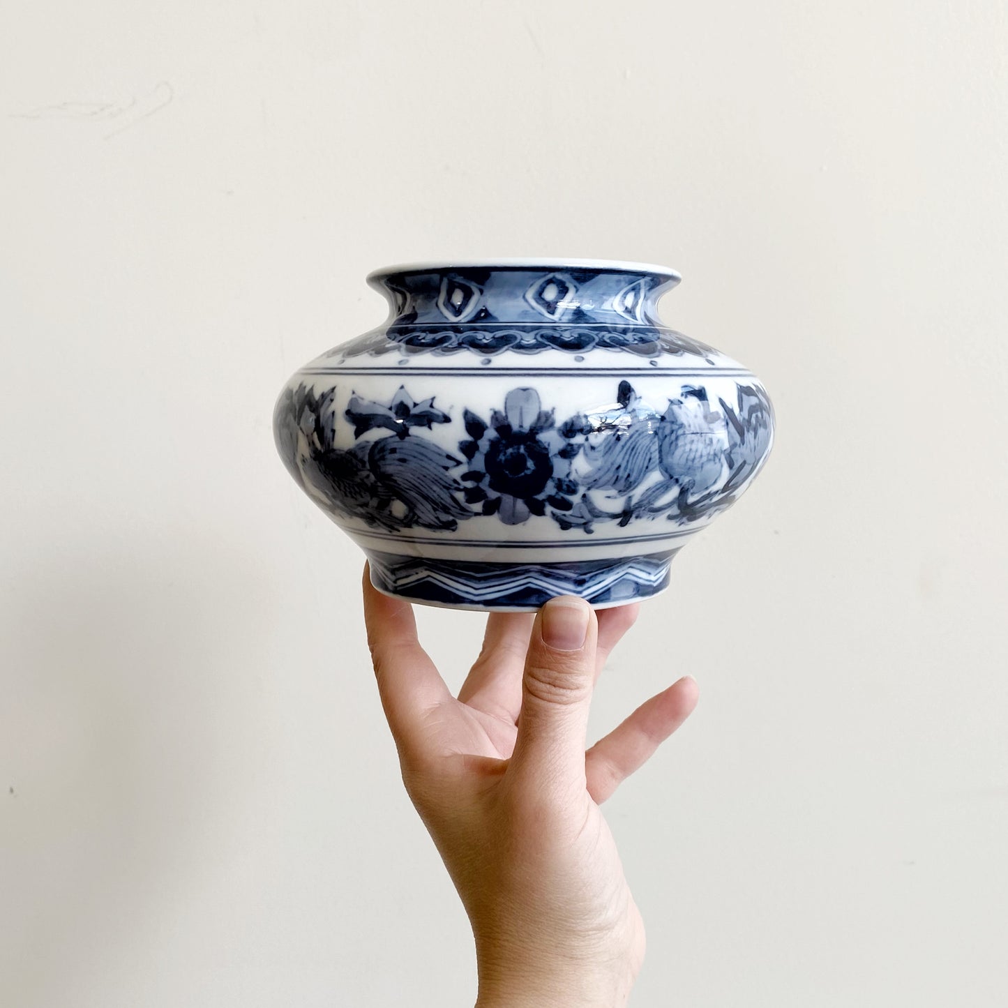 Vintage Hand-painted Porcelain Vessel