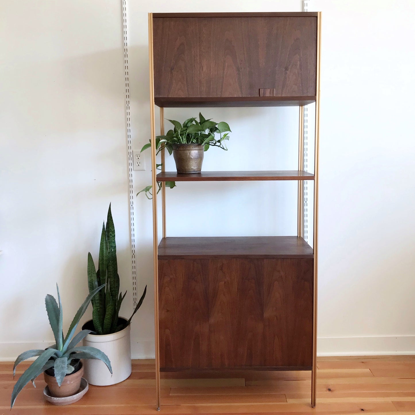 Vintage MCM Cabinet with Shelving