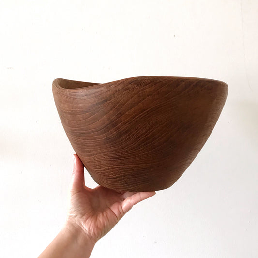 Large Vintage Teak Serving Bowl