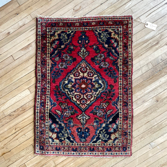 "LULA" Vintage Hand-knotted Persian Rug (2' x 2'11")