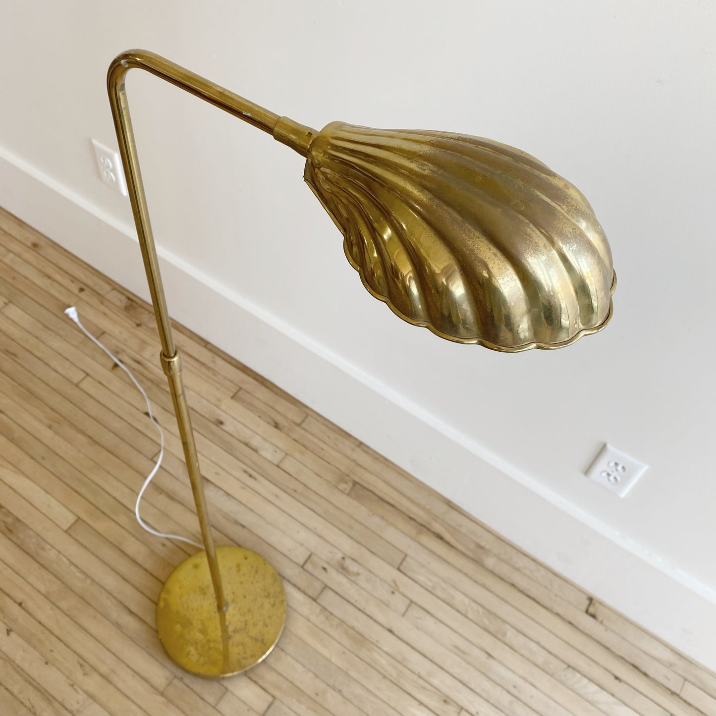 Vintage Brass Shell Floor Lamp