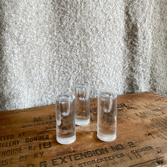 Set of 3 Slender Glass Taper Holders