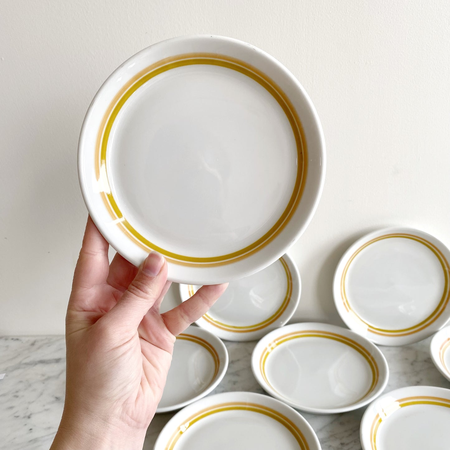Set of 8 Small Vintage Plates / Saucers