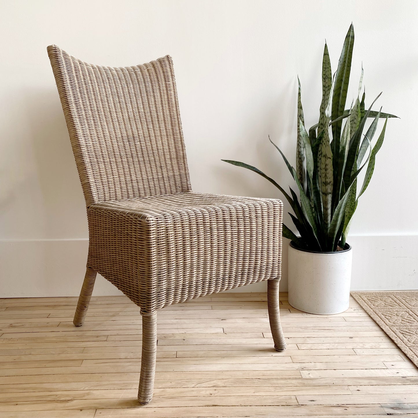 Vintage Sculptural Wicker Chair, Single