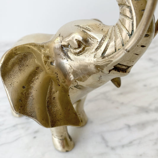 Large Vintage Brass Elephant, 7”
