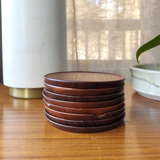 Set of 8 Teak Coasters, Frantz M Danmark