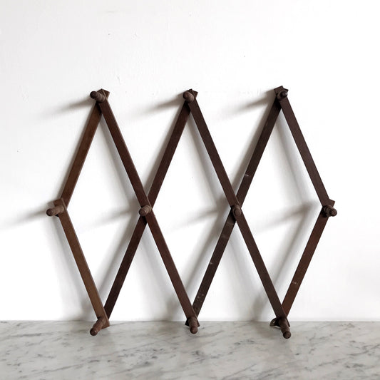 XL Vintage Wooden Accordion Peg Rack