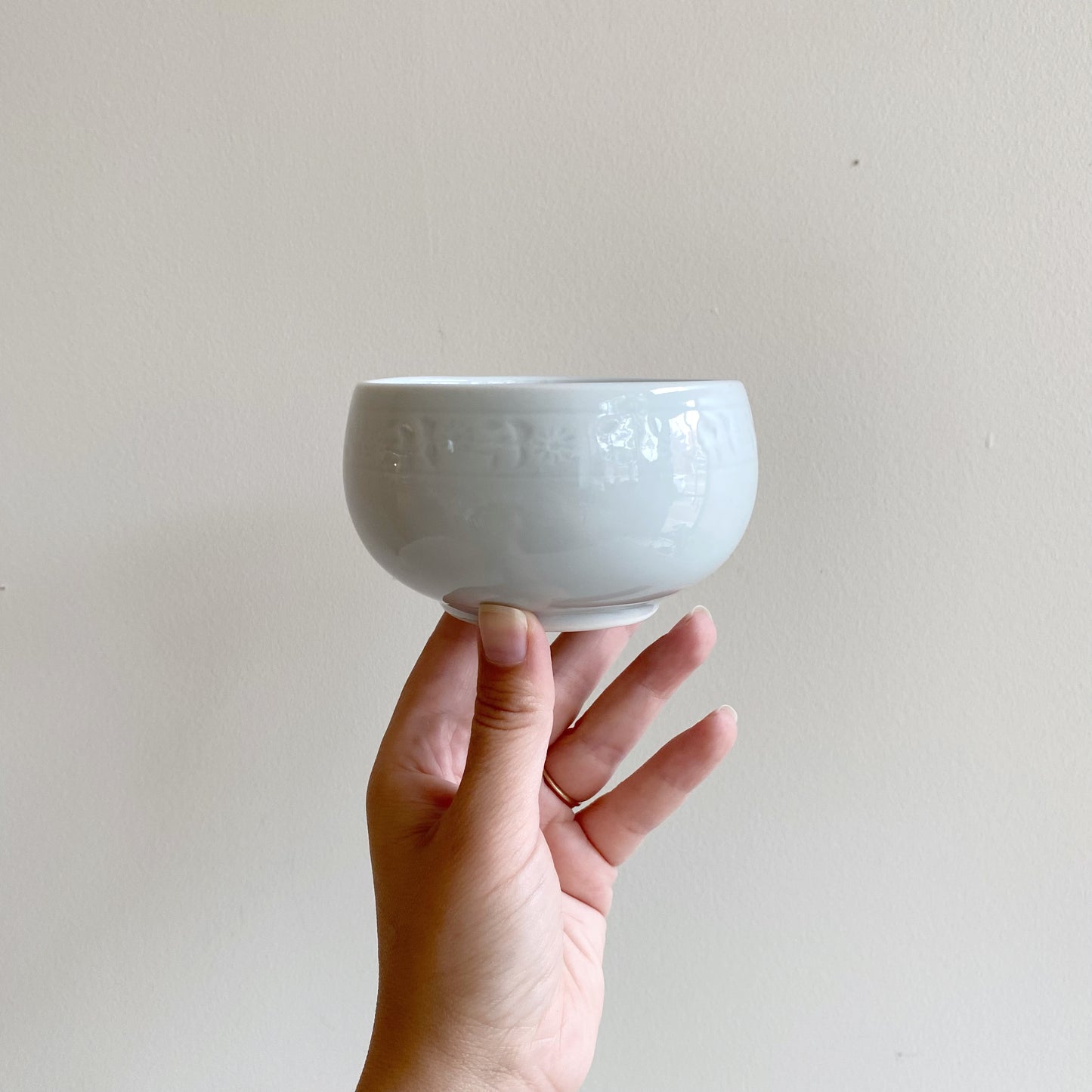 Vintage Porcelain Bowl, Pale Blue