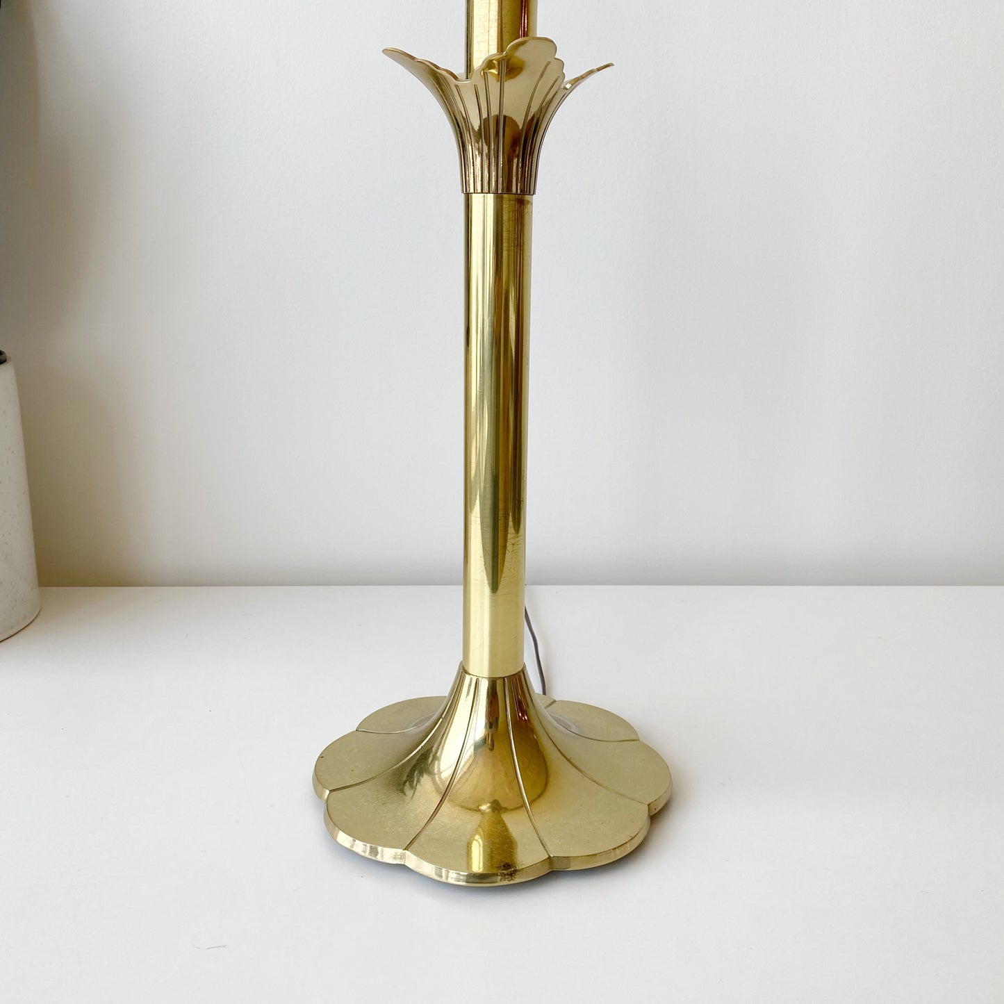 Vintage Hollywood Regency Brass “Tulip” Lamp by STIFFEL