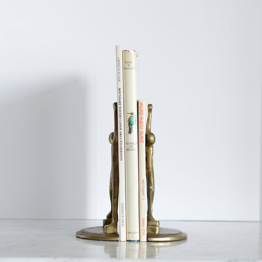 Vintage Brass Tennis Bookends
